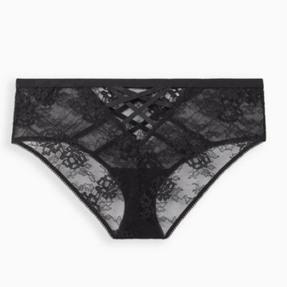 TORRID NWT Strappy Rhinestone Lace Underwire Bralette and Matching Cheeky Panty - Picture 8 of 10